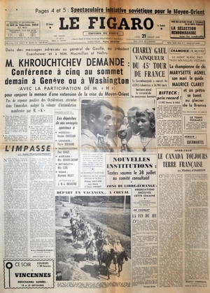 journal du 21 juillet 1958