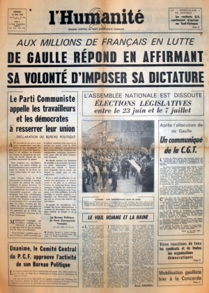 L'humanité du 31 mai 1968
