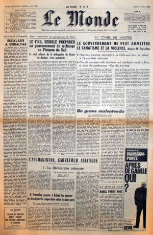 Le Monde du 9 mai 1968