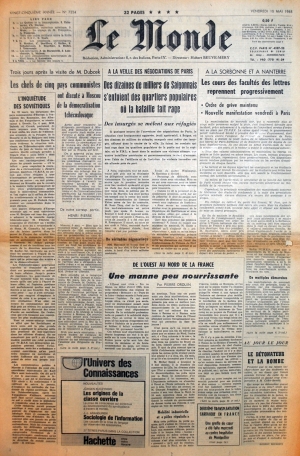 Le Monde du 10 mai 1968