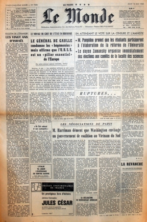 Le Monde du 16 mai 1968