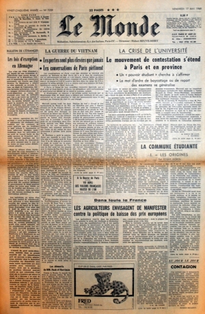 Le Monde du 17 mai 1968
