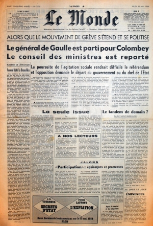 Le Monde du 30 mai 1968