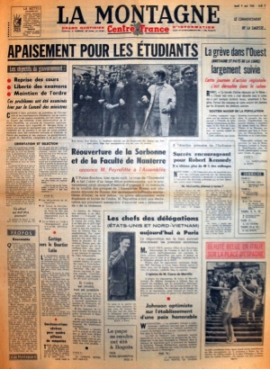 La Montagne du 9 mai 1968