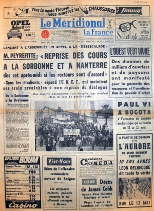 Le Méridional du 9 mai 1968