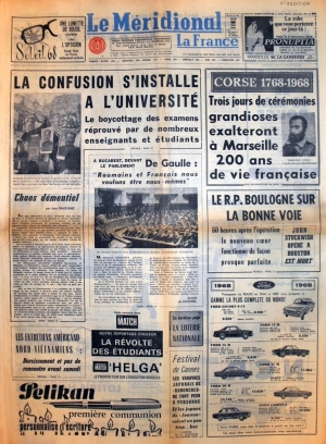 Le Méridional du 16 mai 1968