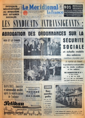 Le Méridional du 27 mai 1968