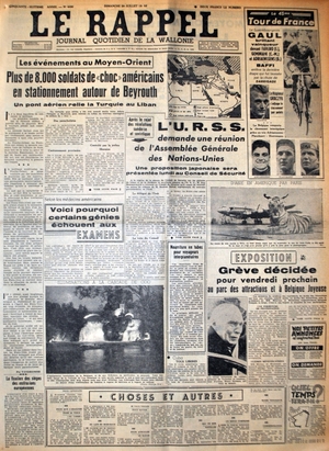 Le Rappel du 20 juillet 1958