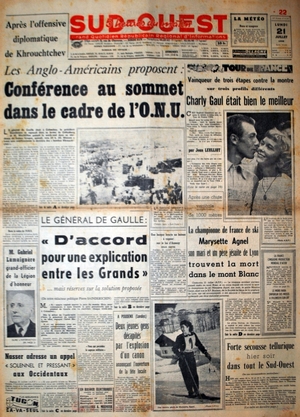 Sud-Ouest du 21 juillet 1958