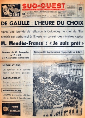 Sud-Ouest du 30 mai 1968