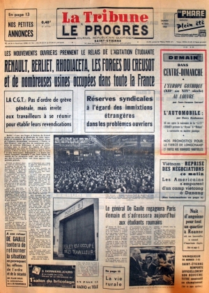 La Tribune - Le Progrès du 18 mai 1968