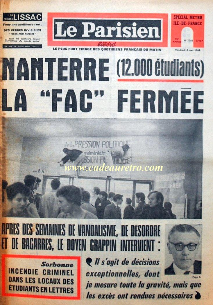 Journaux français disponibles pour la date du 03 mai 1968